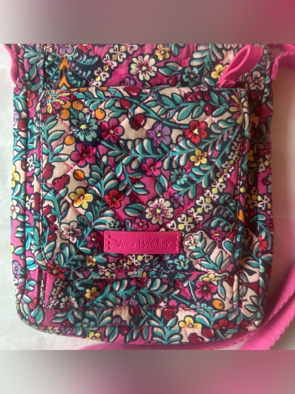 Vera Bradley RFID Mini Hipster Kaleidoscope Floral Pink Crossbody Bag